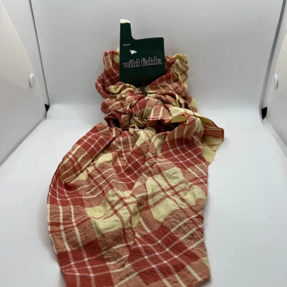 Wild Fable Women's Orange and Yellow Plaid Jumbo Scarf Twister - NWT